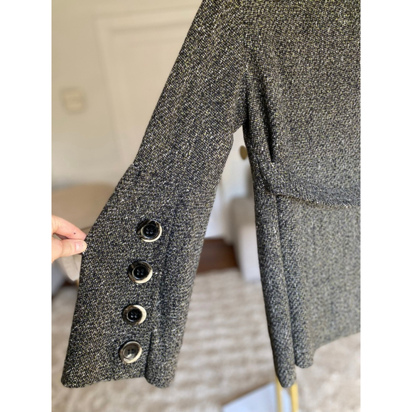 Eccoci Double Breasted Tweed Coat Wool Silk Angora 4 Classic Preppy Parisian Y2K - Picture 4 of 10